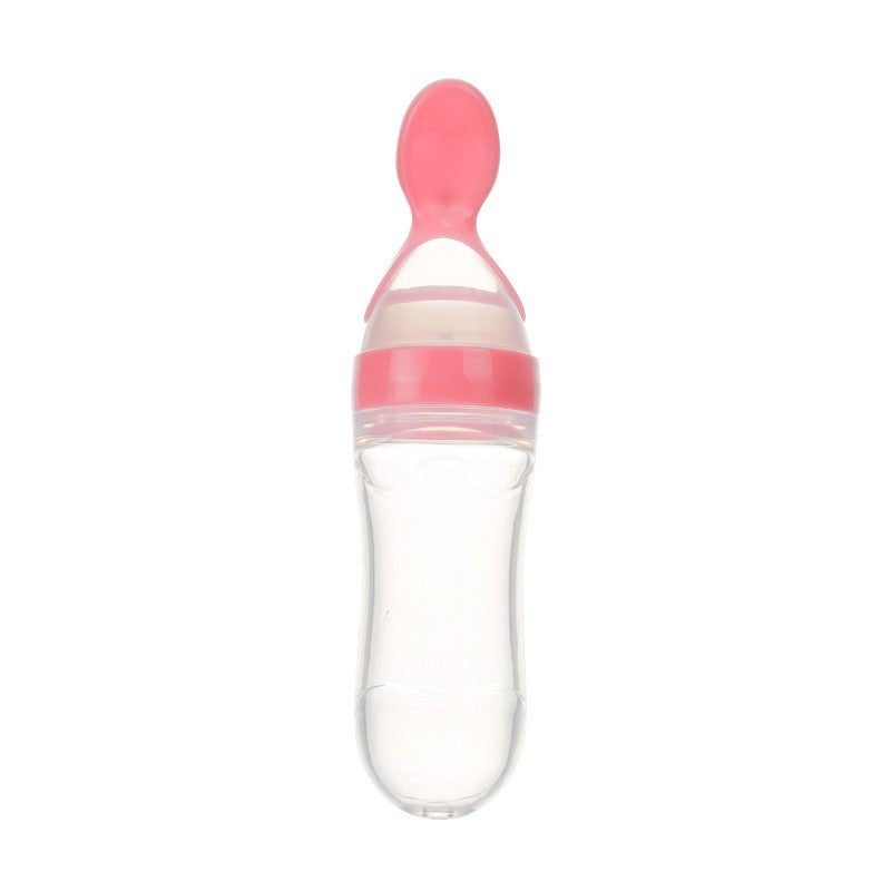 Safe Newborn Baby Feeding Bottle Toddler Silicone Squeeze Feeding Spoon Milk Bottle Baby Training Feeder Food Supplement