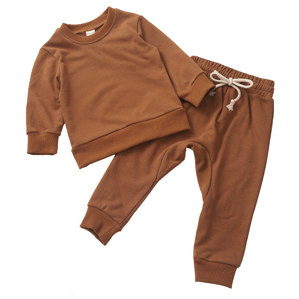 Children's Loose Terry Casual Sweater Suit