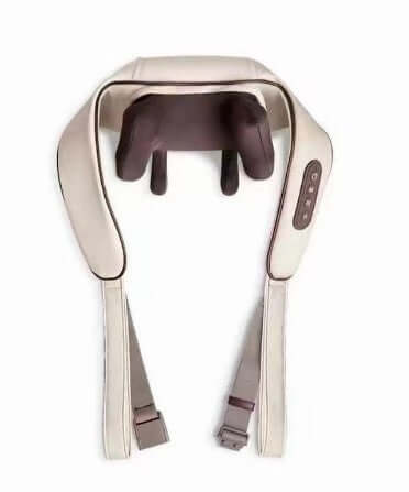 Rechargeable kneading hot compress shoulder and neck massager with PU leather and elastic cloth