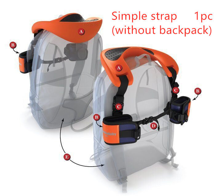 Hands-Free Shoulder Carrier with Ankle Straps and Cushioned Hip Seat Nylon Child Strap Rider travel back frame infant saddle