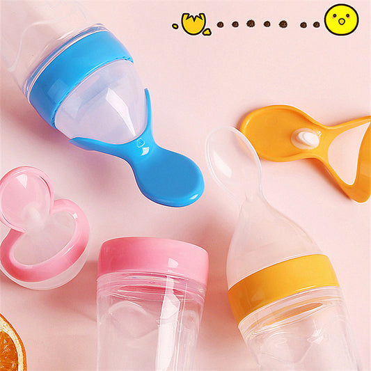 Silicone Training Rice Spoon, Infant Cereal Food Supplement, Safe Feeder