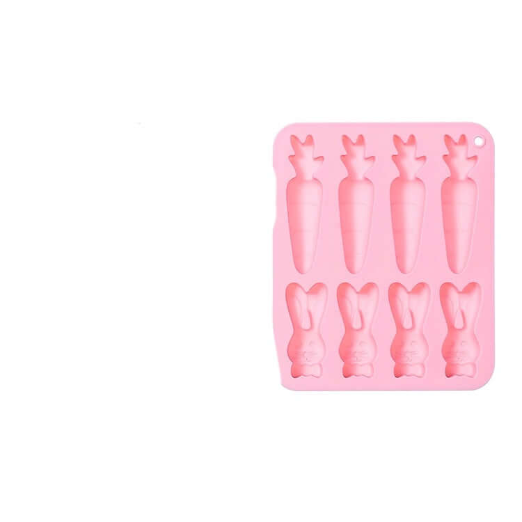 8-piece Carrot Rabbit Shape Silicone Baking Mold