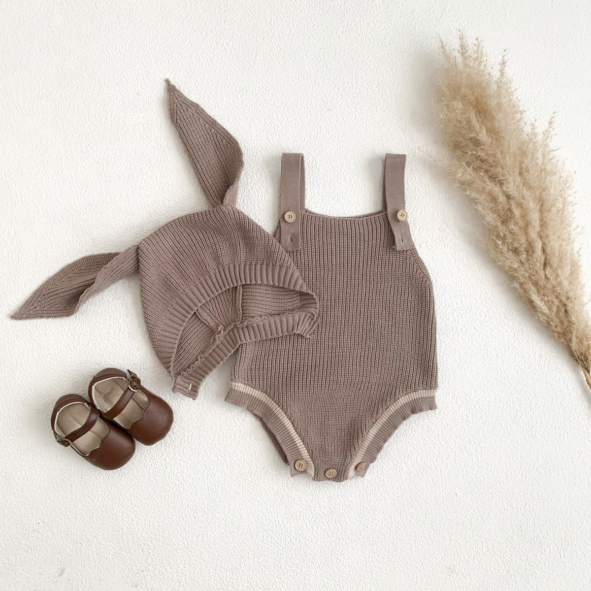 Autumn And Winter Boys And Girls Knitted Suspender Jumpsuit Rabbit Shape