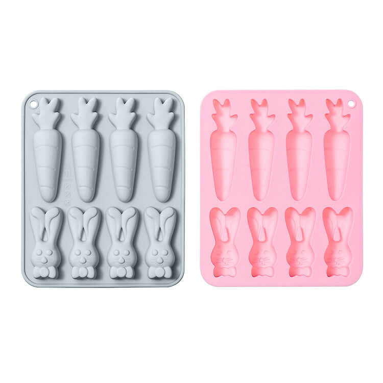 8-piece Carrot Rabbit Shape Silicone Baking Mold