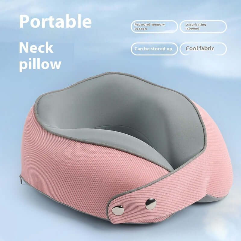 Magnetic Buckle U-shape Pillow Memory Foam Neck Pillow Portable Storage