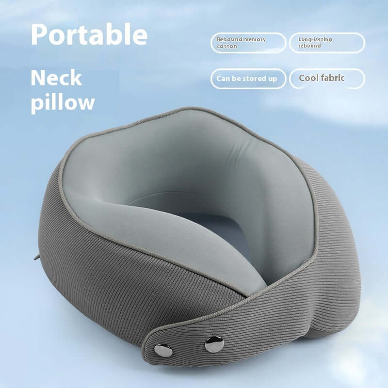 Magnetic Buckle U-shape Pillow Memory Foam Neck Pillow Portable Storage