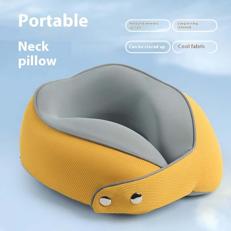 Magnetic Buckle U-shape Pillow Memory Foam Neck Pillow Portable Storage