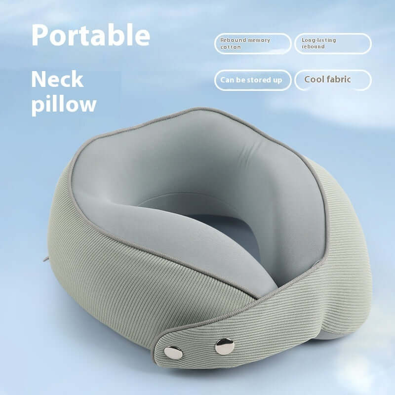 Magnetic Buckle U-shape Pillow Memory Foam Neck Pillow Portable Storage